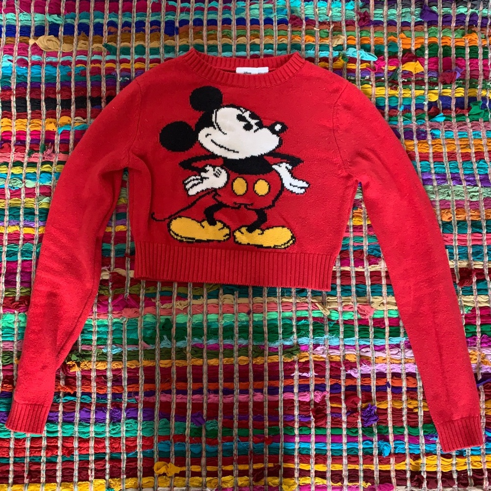 Cropped Mickey Mouse Sweater